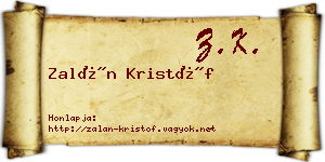 Zalán Kristóf névjegykártya