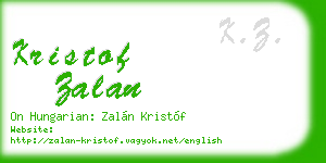 kristof zalan business card