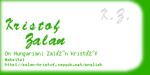 kristof zalan business card